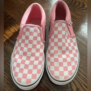 Vans checkered slip ons - pink kids
